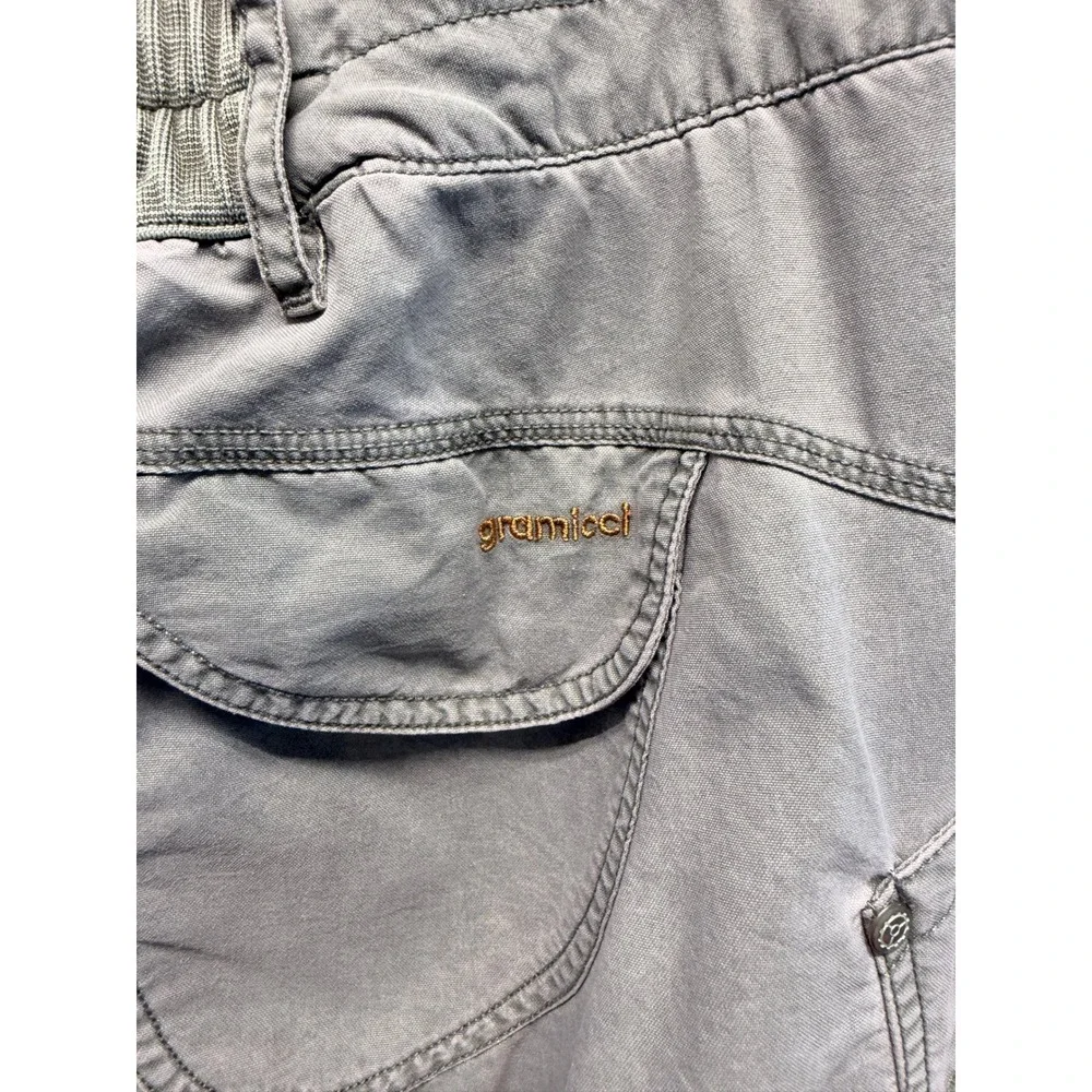 Gramicci Gray Cargo Capri Shorts Tie Dye Hem Gorpcore Hiking Utility Womens 31